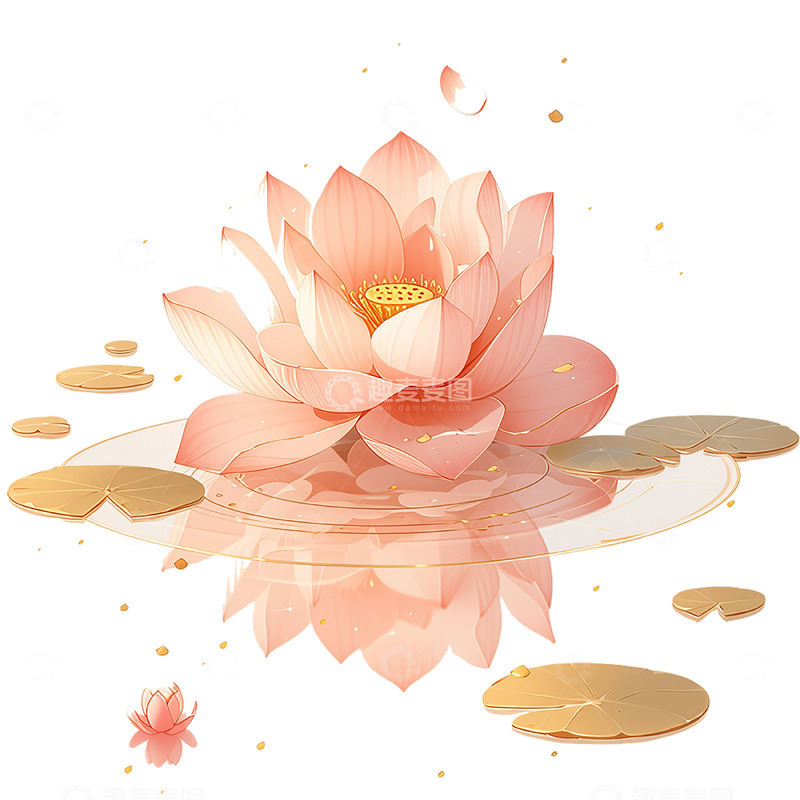 高清大图下载【趣麦麦图】粉色立体荷花