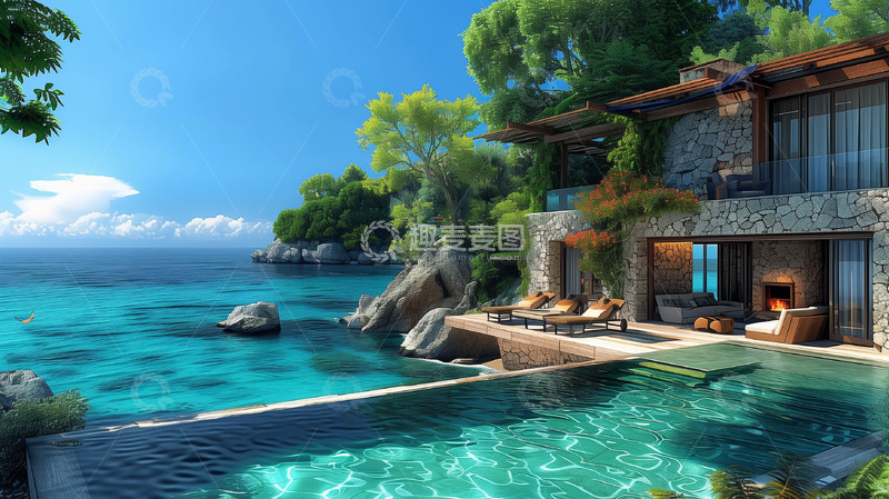 高清大图下载【趣麦麦图】阳光海沙滩海景背景