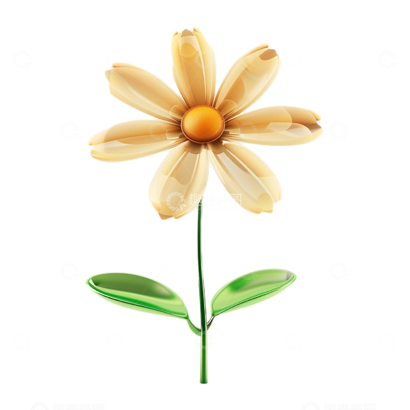 高清大图下载【趣麦麦图】立体卡通黄色花朵