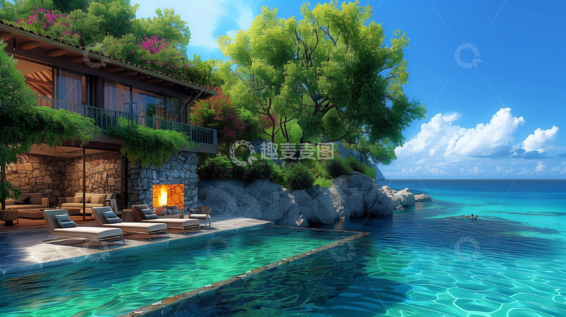 高清大图下载【趣麦麦图】阳光&middot;海域大海小岛夏天