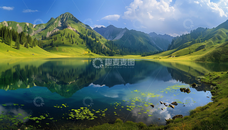 高清大图下载【趣麦麦图】自然风景湖面蓝天