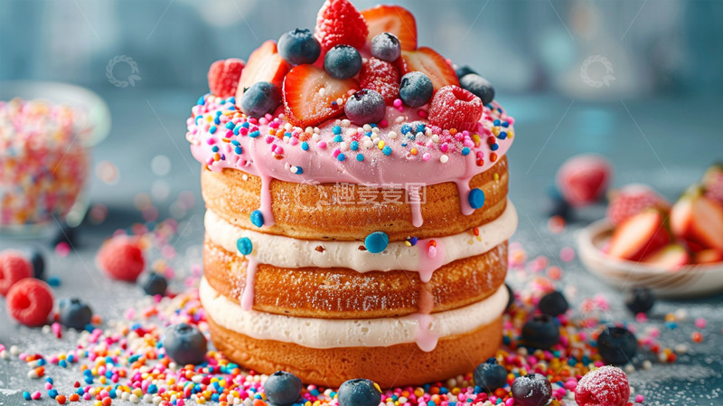 高清大图下载【趣麦麦图】蛋糕美食水果奶油蓝莓草莓壁纸