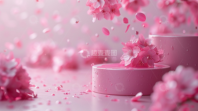 高清大图下载【趣麦麦图】粉色桃花背景