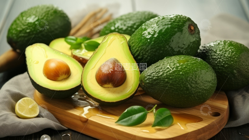 高清大图下载【趣麦麦图】鳄梨牛油果水滴