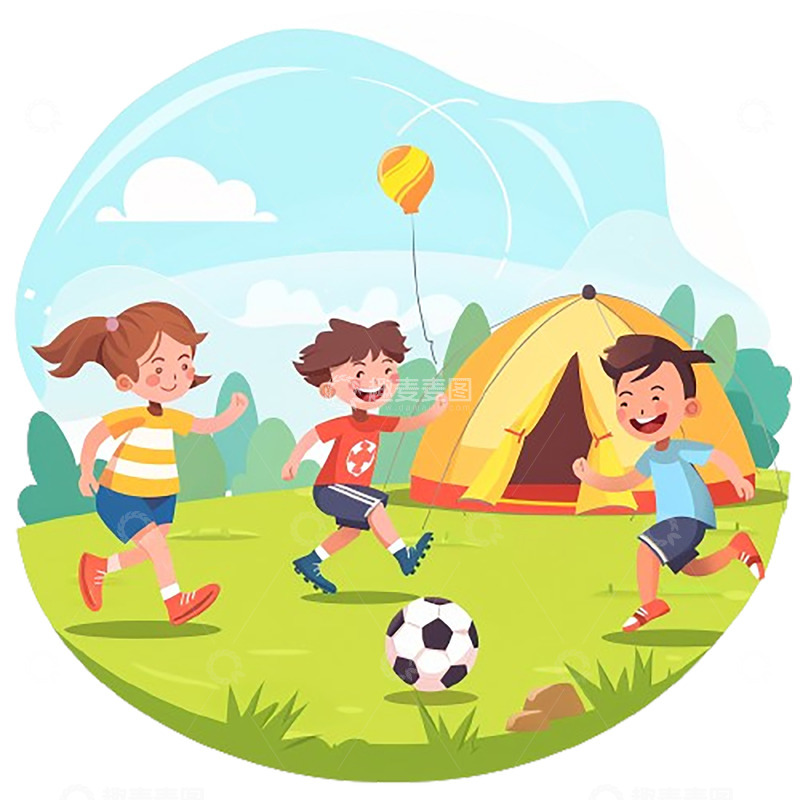 高清大图下载【趣麦麦图】夏日户外夏令营场景