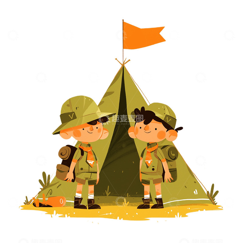 高清大图下载【趣麦麦图】帐篷儿童夏令营
