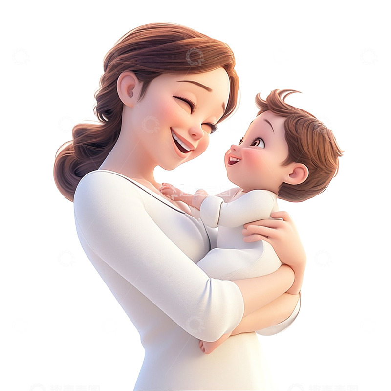 高清大图下载【趣麦麦图】母亲节母子人物图