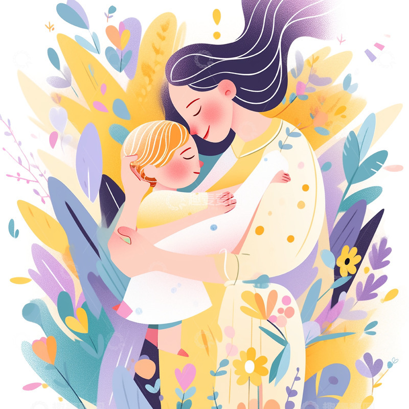 高清大图下载【趣麦麦图】母亲节创意母女图