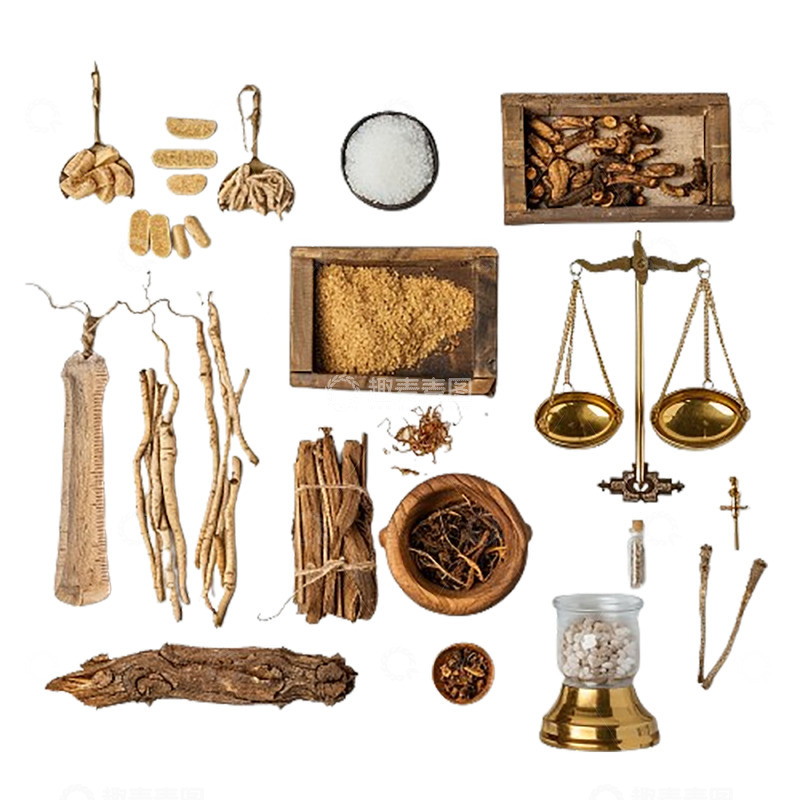 高清大图下载【趣麦麦图】中草药材用品