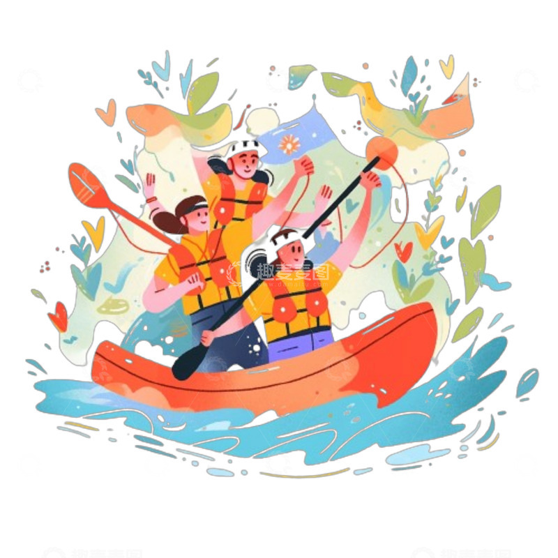 高清大图下载【趣麦麦图】卡通漂流人物