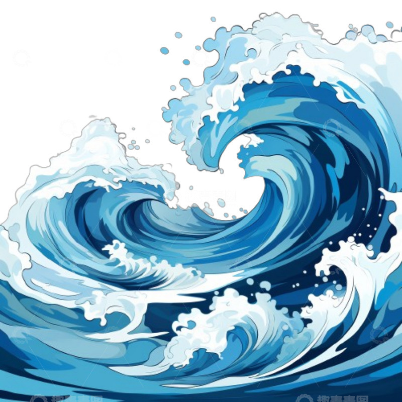 高清大图下载【趣麦麦图】夏日海浪蓝色