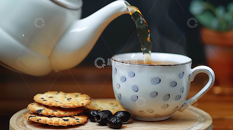 高清大图下载【趣麦麦图】倒茶茶具茶杯茶壶喝茶品茶