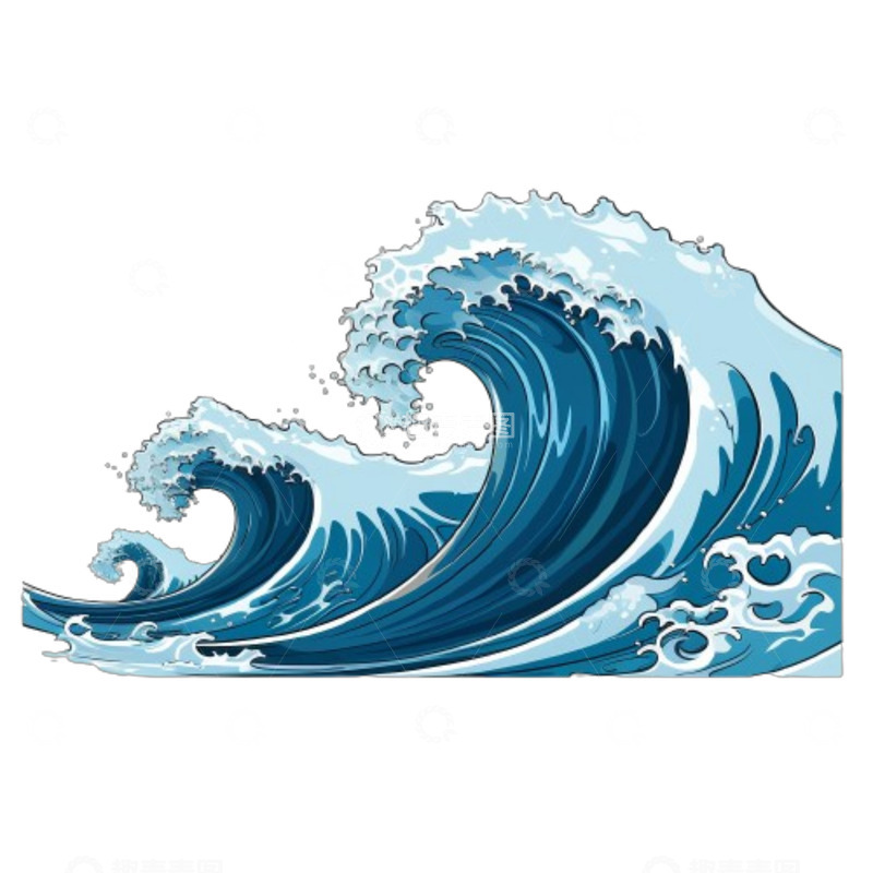 高清大图下载【趣麦麦图】蓝色汹涌浪花