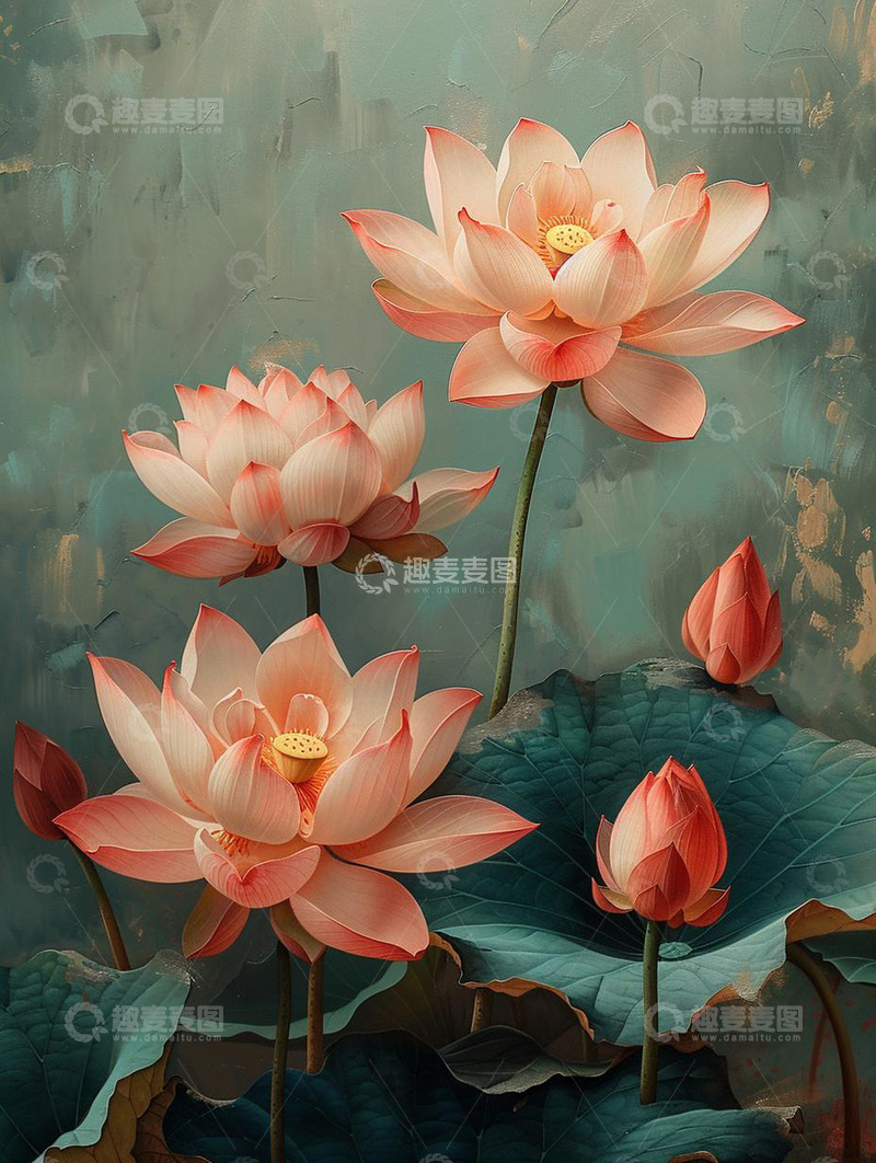 高清大图下载【趣麦麦图】粉色荷花唯美场景图