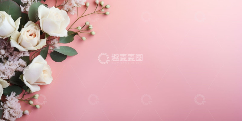 高清大图下载【趣麦麦图】粉色背景花束