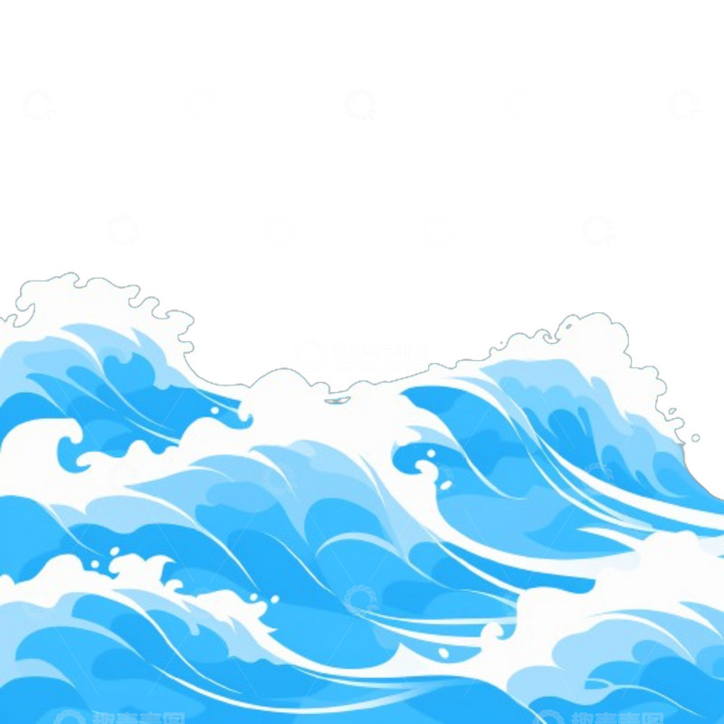 高清大图下载【趣麦麦图】蓝色海上浪花