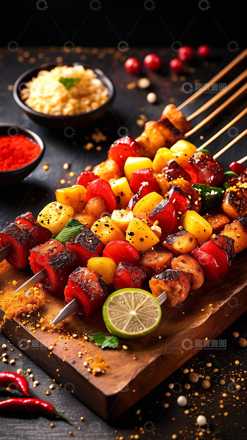 高清大图下载【趣麦麦图】夏日烧烤烤串