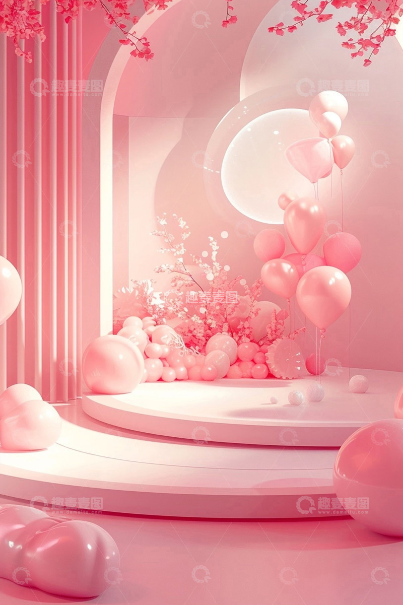 高清大图下载【趣麦麦图】粉色浪漫背景