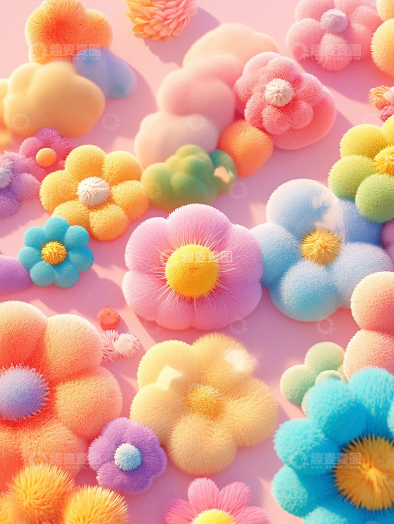 高清大图下载【趣麦麦图】毛绒花朵图片