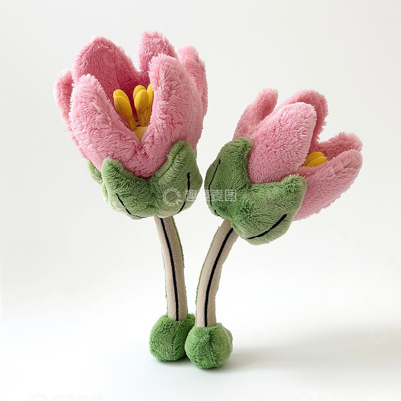 高清大图下载【趣麦麦图】卡通毛绒粉色郁金香