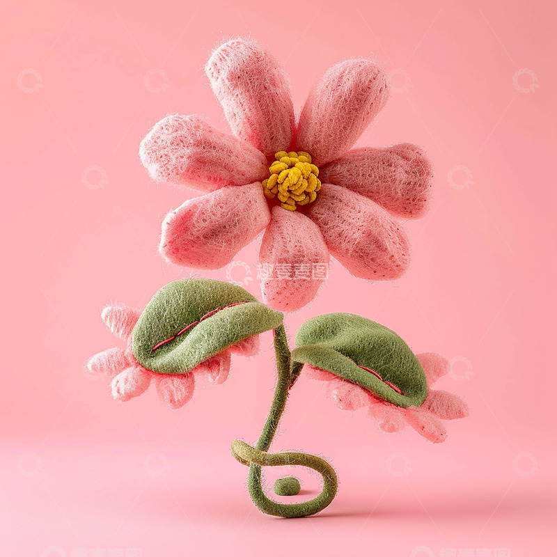高清大图下载【趣麦麦图】卡通立体粉色花