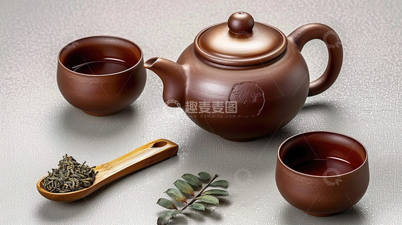 高清大图下载【趣麦麦图】茶叶茶杯茶壶泡茶陶瓷茶具国风