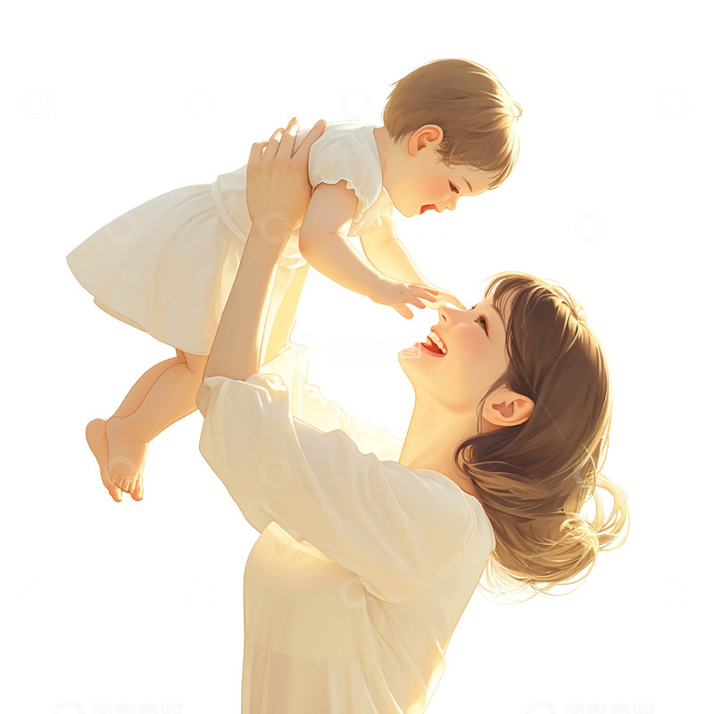 高清大图下载【趣麦麦图】阳光母女玩耍场景