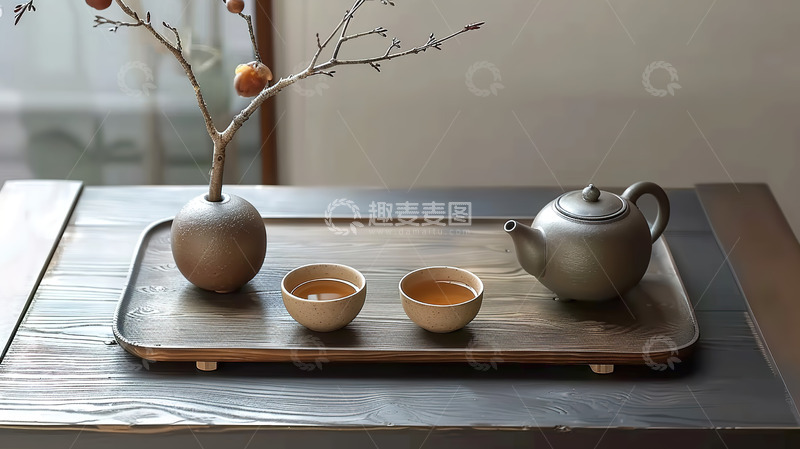 高清大图下载【趣麦麦图】茶艺国风传统茶道泡茶品茶茶桌