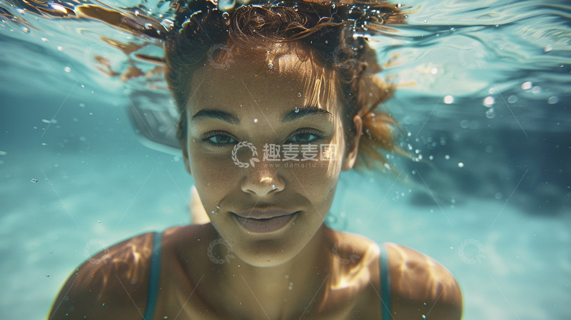 高清大图下载【趣麦麦图】潜水的女人正面