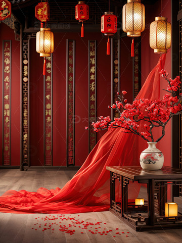中国风红色喜庆新年背景61