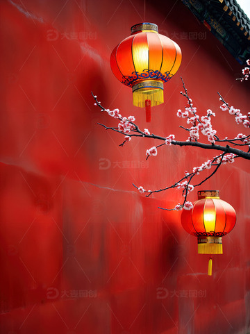 中国风红色喜庆新年背景68