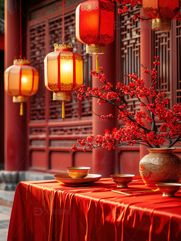 中国风红色喜庆新年背景63