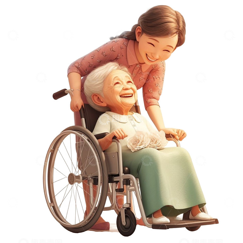 高清大图下载【趣麦麦图】母亲节陪伴妈妈