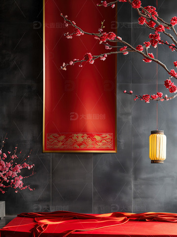 中国风红色喜庆新年背景54