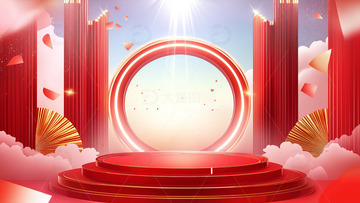 红色云朵电商展台