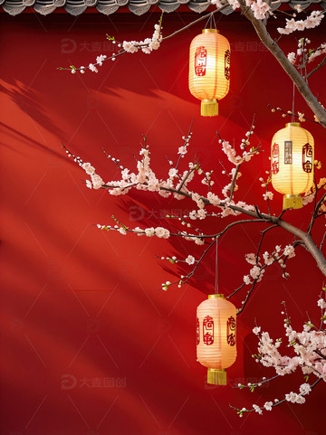 中国风红色喜庆新年背景44