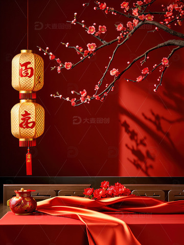 中国风红色喜庆新年背景53