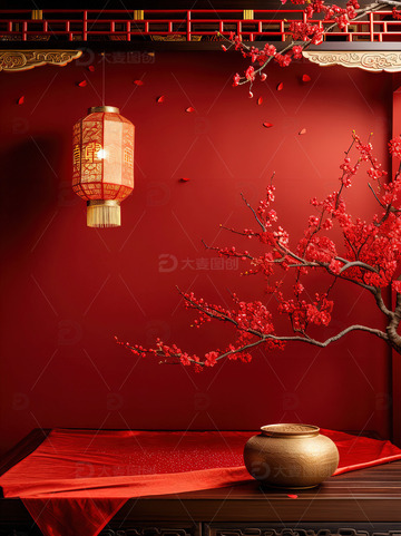 中国风红色喜庆新年背景51