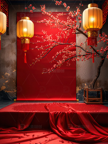 中国风红色喜庆新年背景50