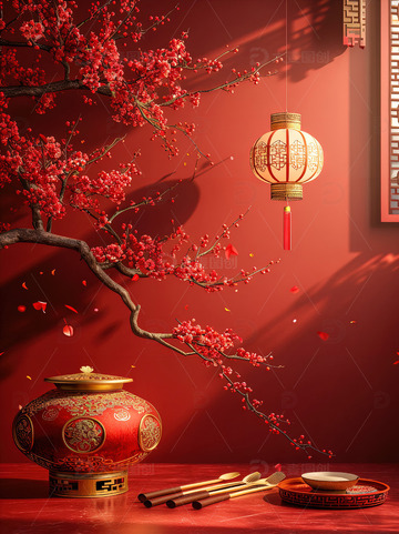 中国风红色喜庆新年背景56