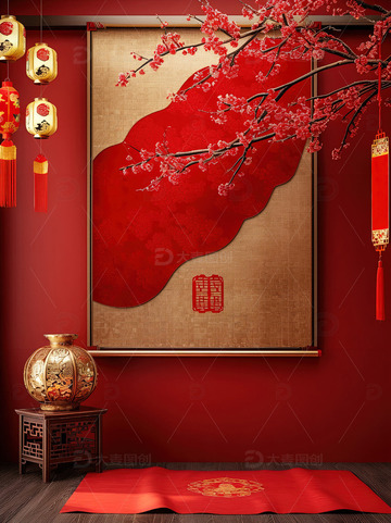 中国风红色喜庆新年背景64