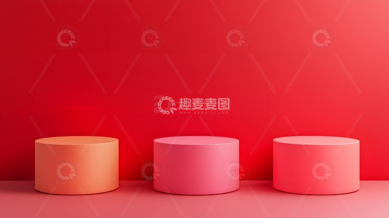 高清大图下载【趣麦麦图】元旦年货节电商展台色彩渐变