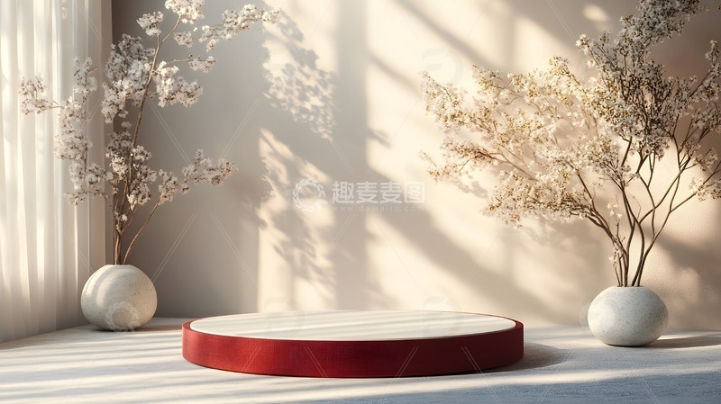 高清大图下载【趣麦麦图】元旦年货节电商展台简约风格