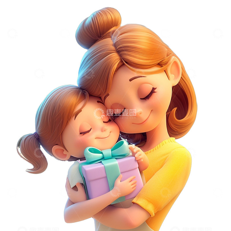 高清大图下载【趣麦麦图】母亲节礼物母女