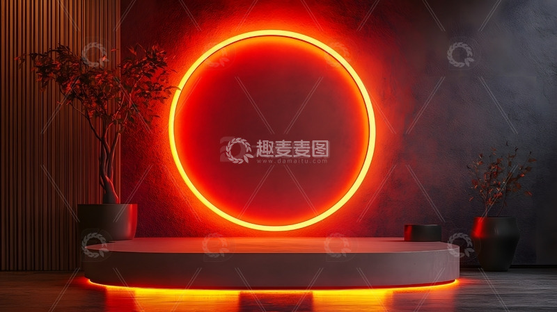 高清大图下载【趣麦麦图】双十二元旦年货节电商展台科技感舞台1