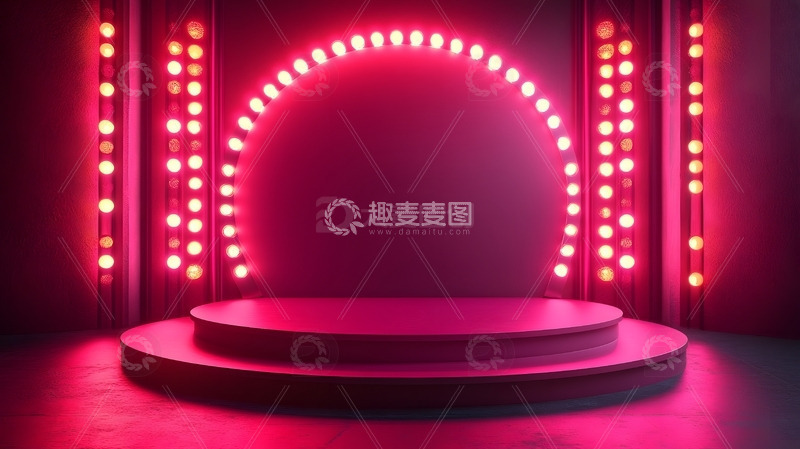 高清大图下载【趣麦麦图】双十二元旦年货节电商展台科技感舞台