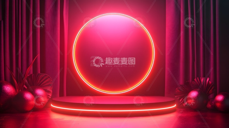 高清大图下载【趣麦麦图】双十二元旦年货节电商展台现代舞台1