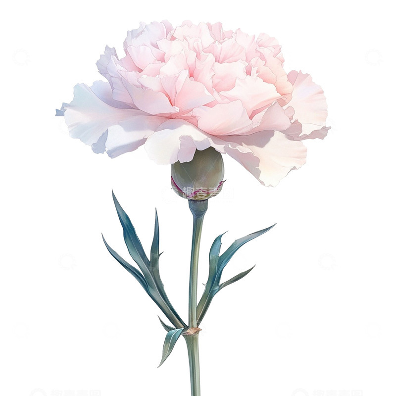 高清大图下载【趣麦麦图】一支粉色康乃馨