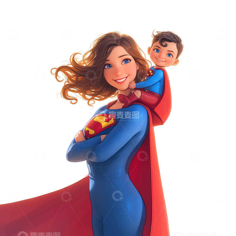 高清大图下载【趣麦麦图】超人妈妈卡通人物