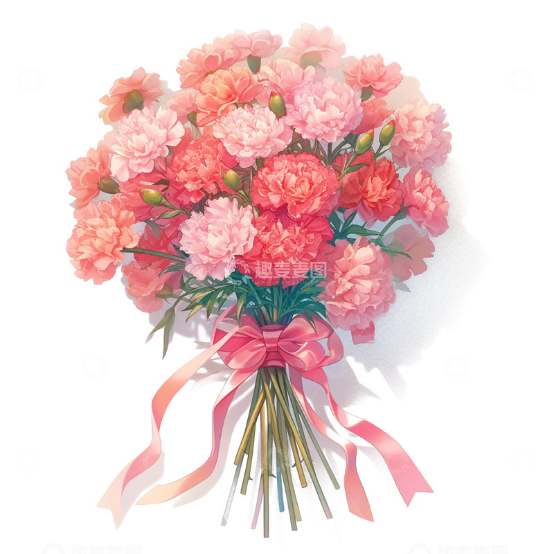 高清大图下载【趣麦麦图】母亲节丝带花束
